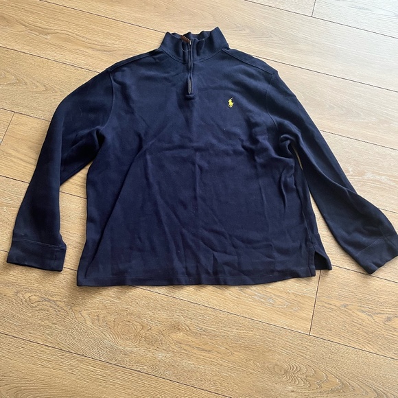 Ralph Lauren POLO RALPH LAUREN ESTATE RIB half-zip sweatshirt, sweatshirt, men's XL size cotton blue type Vintage Second Hand